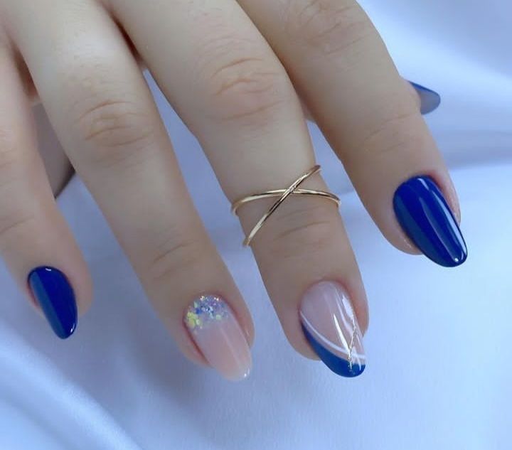 tendências unhas azuis 2026