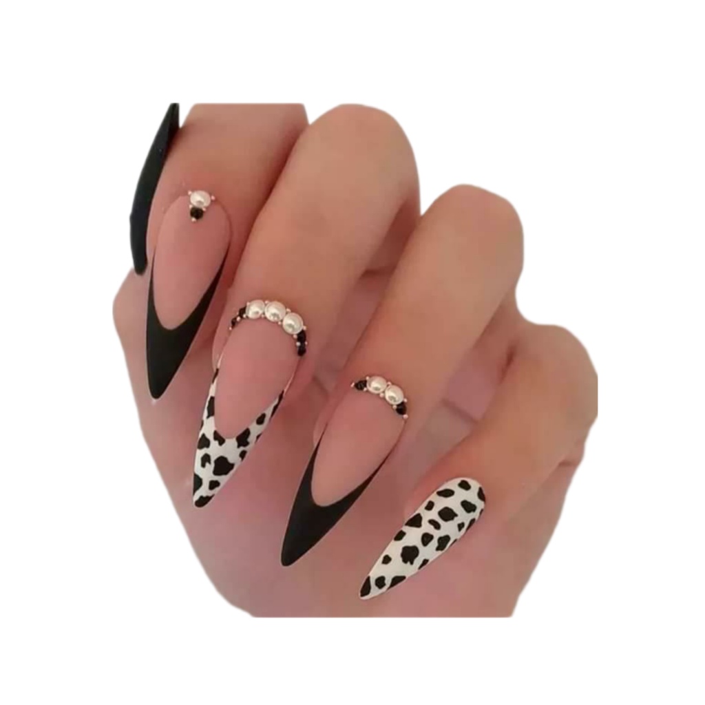 unha stiletto com francesinha encapsulada